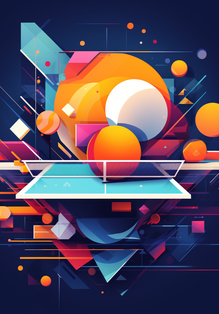 Raquette de tennis de table sur un balle qui sont illuminer avec une lampe